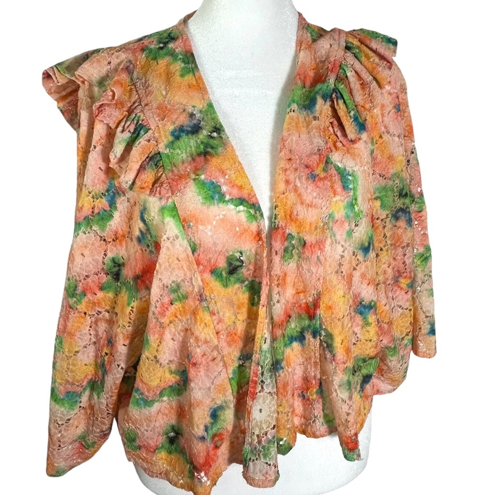Anthropologie Women's Multi Open Front Wide Sleeve Cropped Jacket in Size‎ OS